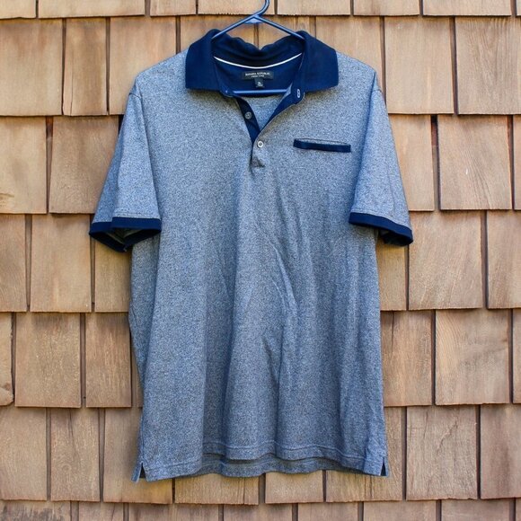 Banana Republic Luxury Touch Polo Short Sleeve Shirt Grey Blue XL Golf - Picture 2 of 7